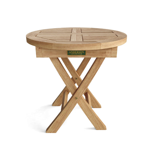 Anderson Teak Bahama 20" Mini Side Round Folding Table | Anderson Teak Bahama Collection
