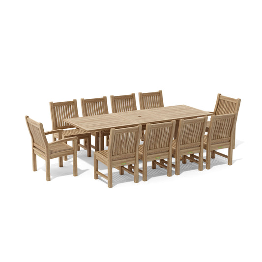 Anderson Teak Bahama Sahara 11-Piece 8' Rectangular Dining Set | Anderson Teak Bahama Collection