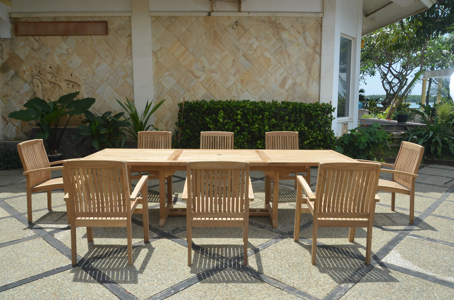 Bahama Stackable Sahara 9-Pieces Rectangular Dining Set A — View 4