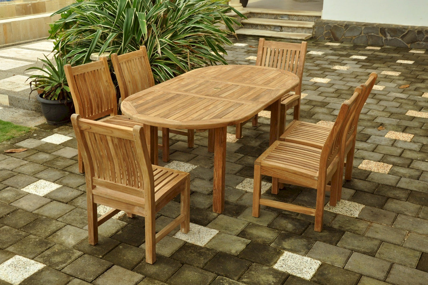 Bahama Sahara 7-Pieces 8' Rectangular Dining Set — View 3