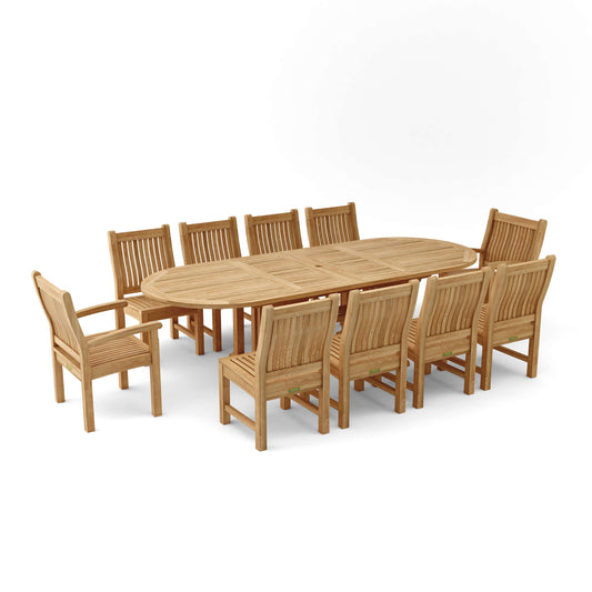 Sahara Dining Side Chair 11-Pieces Oval Dining Set — View 2