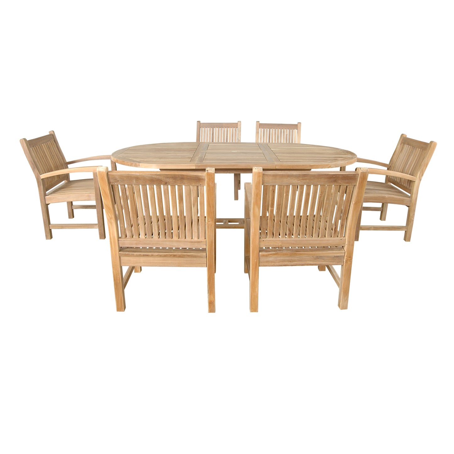 Bahama Sahara Armchair 7-Pieces 87" Oval Dining Set — View 5