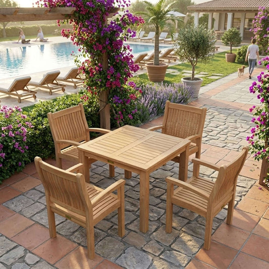 Anderson Teak Bahama Sahara 5-Piece Bistro Table | Anderson Teak Bahama Collection