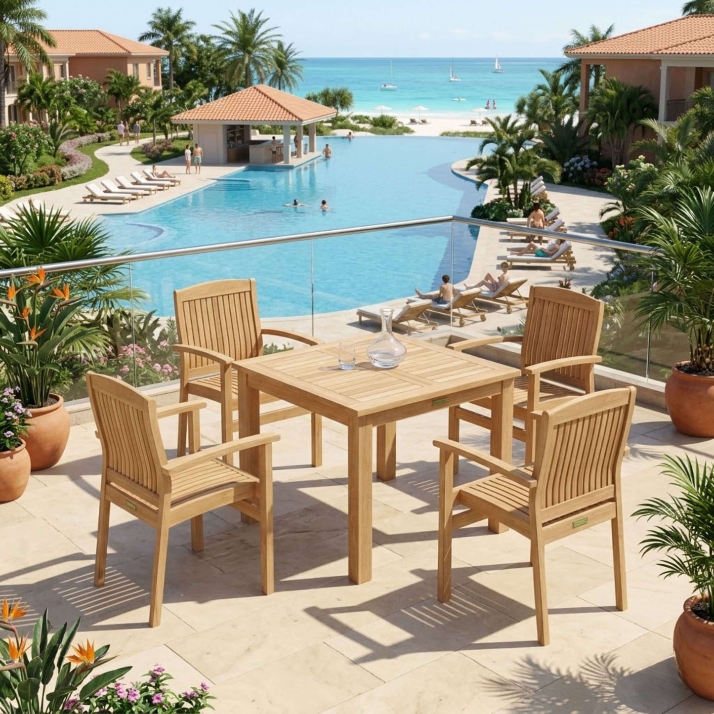Anderson Teak 5-Piece Bistro Table Set | Anderson Teak Bahama Collection