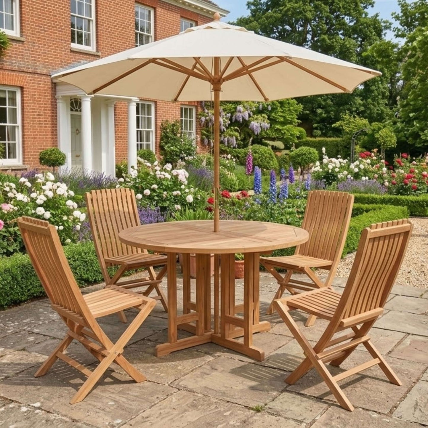 Anderson Teak Butterfly Comfort 5-Piece Dining Table Set | Anderson Teak Bahama Collection