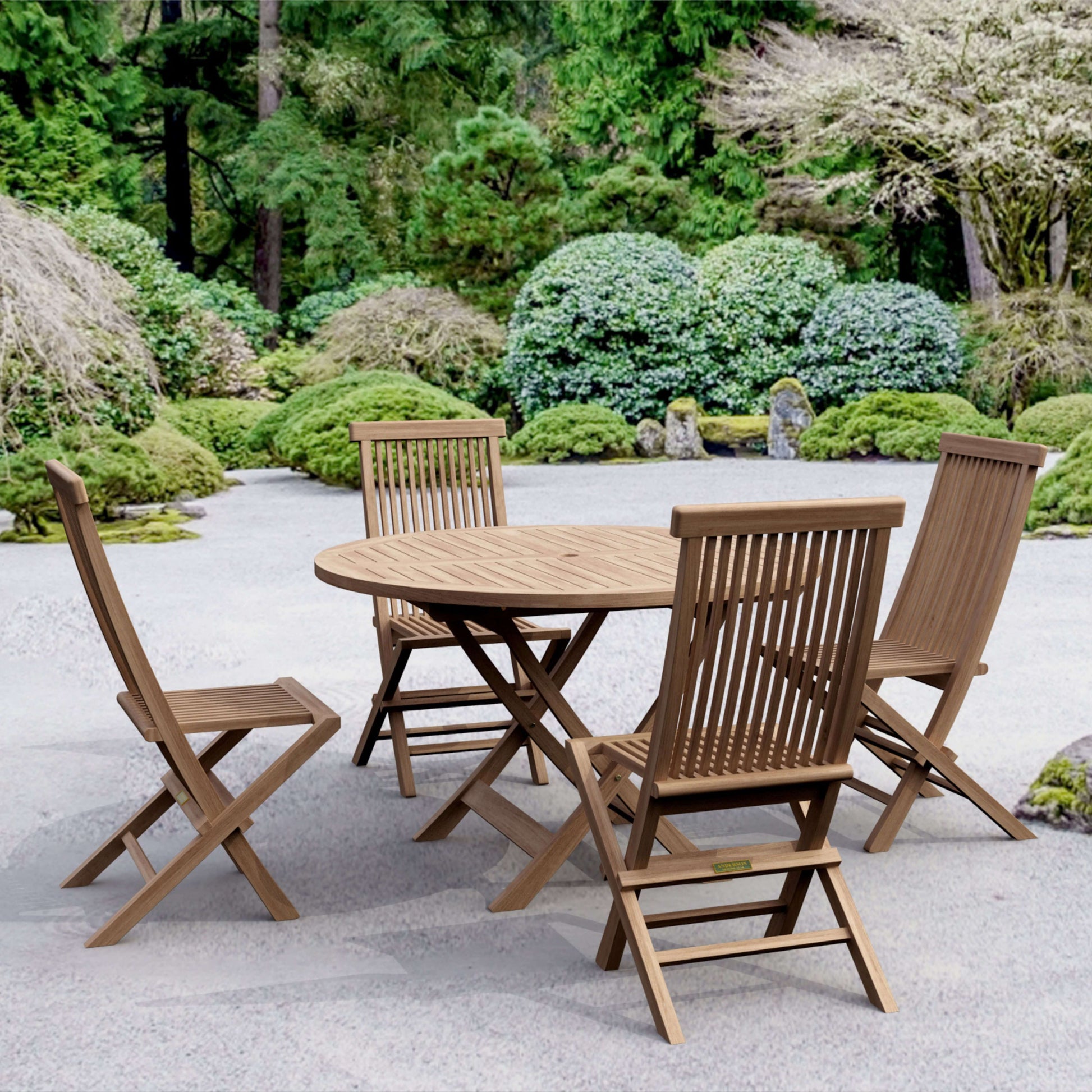Anderson Teak Classic Bahama 5-Piece Folding Dining Set | Anderson Teak Bahama Collection