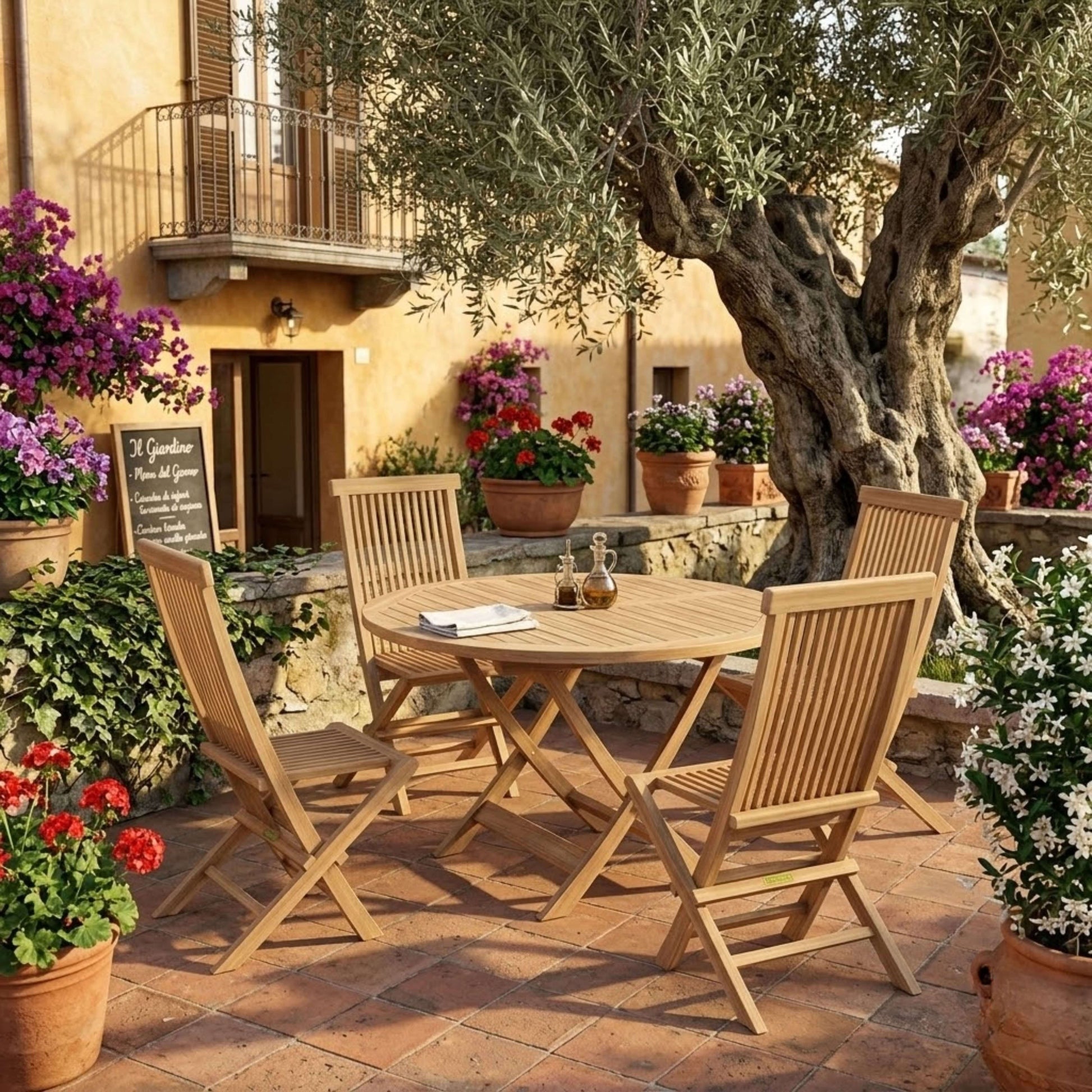 Anderson Teak Classic Bahama 5-Piece Folding Dining Set | Anderson Teak Bahama Collection