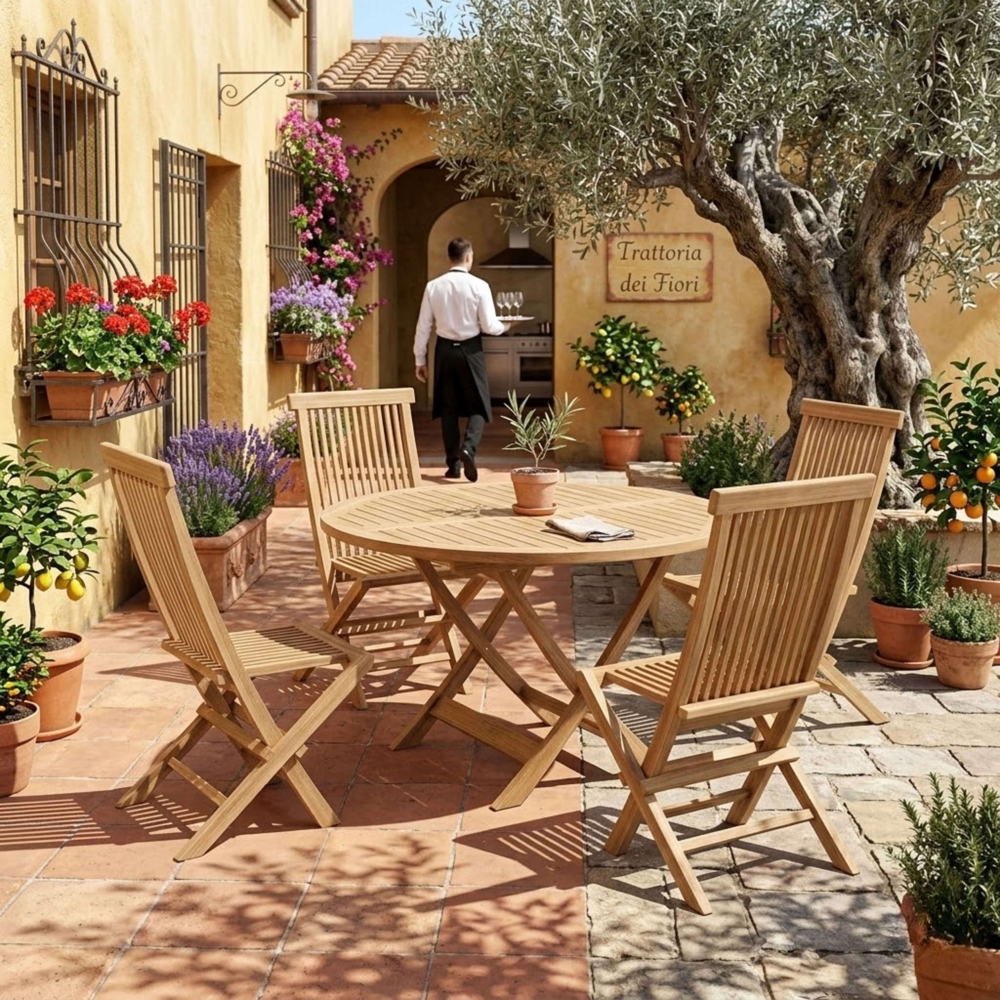 Anderson Teak Classic Bahama 5-Piece Folding Dining Set | Anderson Teak Bahama Collection