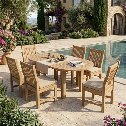 Anderson Teak Bahama Sahara 7-Piece 8' Rectangular Dining Set | Anderson Teak Bahama Collection