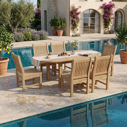 Anderson Teak Bahama Sahara 7-Piece 8' Rectangular Dining Set | Anderson Teak Bahama Collection