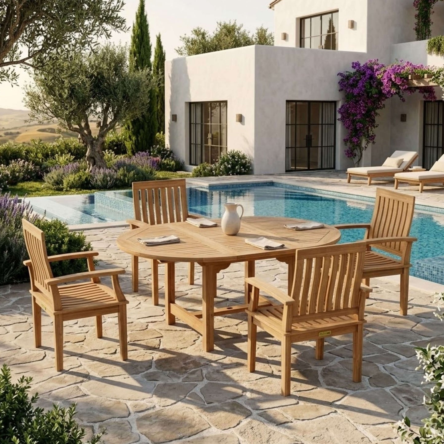 Anderson Teak Bahama Brianna 5-Piece Extension Dining Set | Anderson Teak Bahama Collection