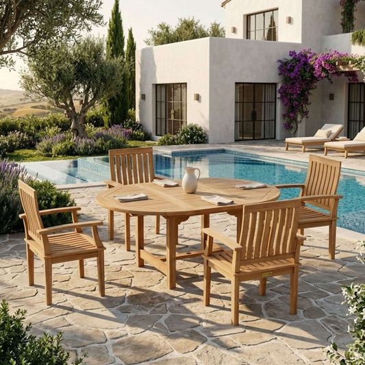Anderson Teak Bahama Brianna 5-Piece Extension Dining Set | Anderson Teak Bahama Collection
