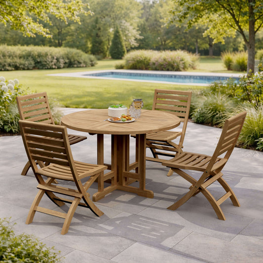 Anderson Teak Andrew Butterfly Folding 5-Piece Dining Set | Anderson Teak Bahama Collection