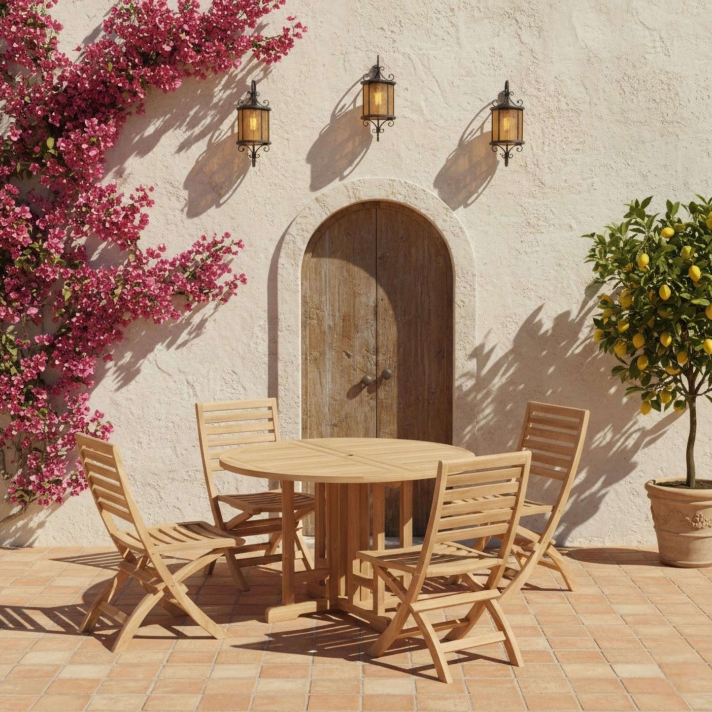Anderson Teak Andrew Butterfly Folding 5-Piece Dining Set | Anderson Teak Bahama Collection