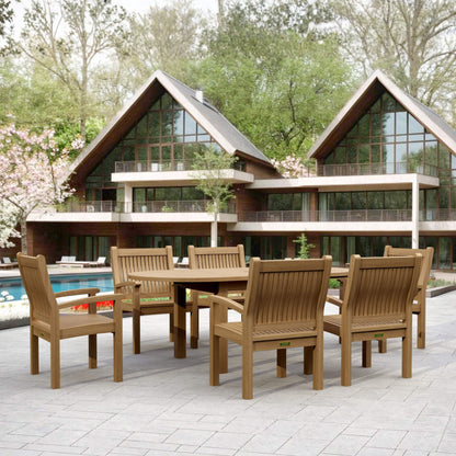 Anderson Teak Bahama Sahara 7-Piece 78" Oval Dining Set | Anderson Teak Bahama Collection