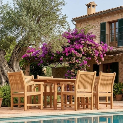 Anderson Teak Bahama Sahara 7-Piece 78" Oval Dining Set | Anderson Teak Bahama Collection