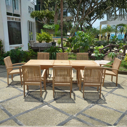 Anderson Teak Bahama Stackable Sahara 9-Piece Rectangular Dining Set B | Anderson Teak Bahama Collection