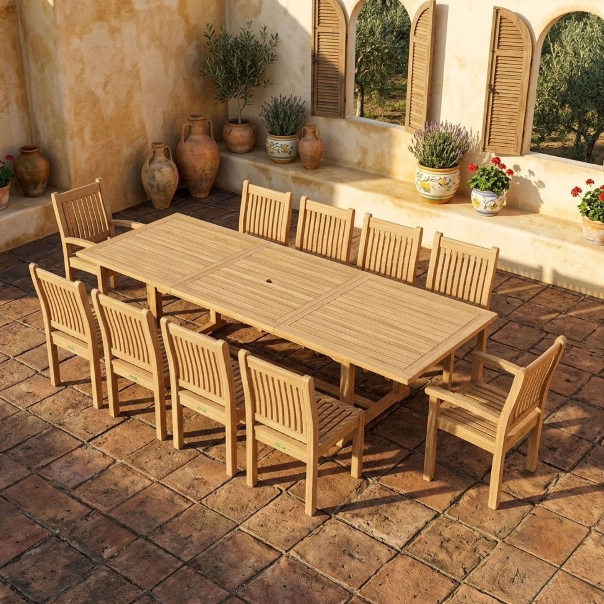 Anderson Teak Bahama Sahara 11-Piece 10' Rectangular Dining Set | Anderson Teak Bahama Collection