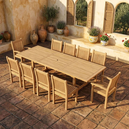 Anderson Teak Bahama Sahara 11-Piece 10' Rectangular Dining Set | Anderson Teak Bahama Collection