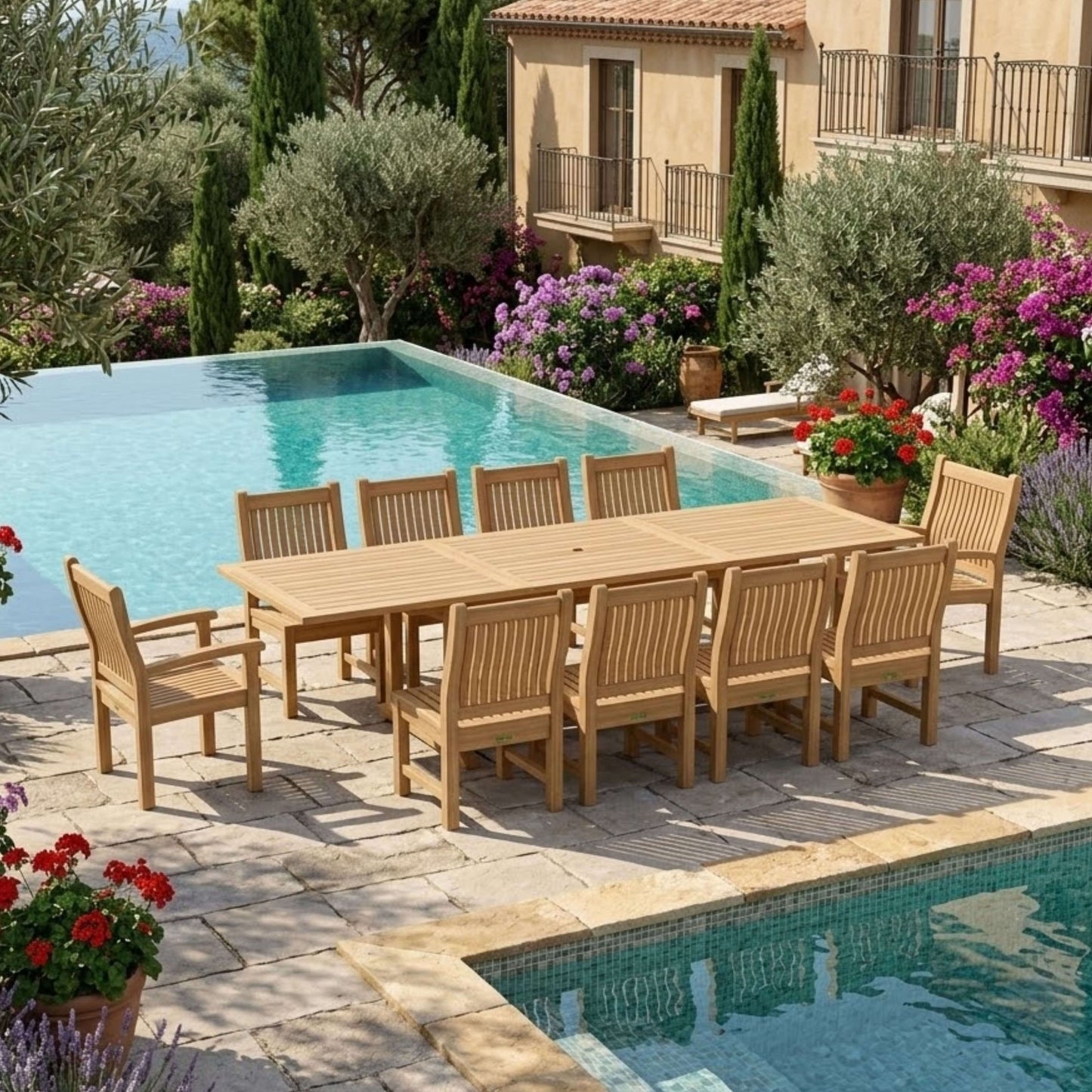 Anderson Teak Bahama Sahara 11-Piece 10' Rectangular Dining Set | Anderson Teak Bahama Collection
