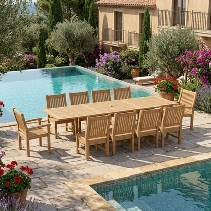 Anderson Teak Bahama Sahara 11-Piece 10' Rectangular Dining Set | Anderson Teak Bahama Collection