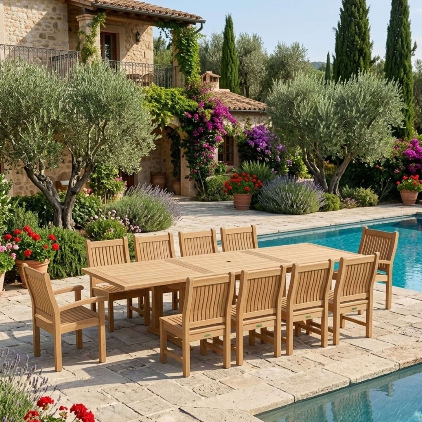 Anderson Teak Bahama Sahara 11-Piece 10' Rectangular Dining Set | Anderson Teak Bahama Collection