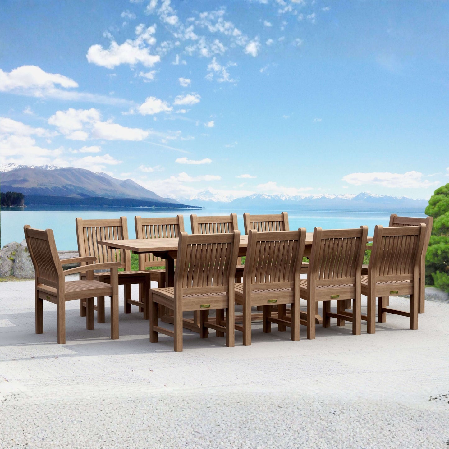 Anderson Teak Bahama Sahara 11-Piece 8' Rectangular Dining Set | Anderson Teak Bahama Collection