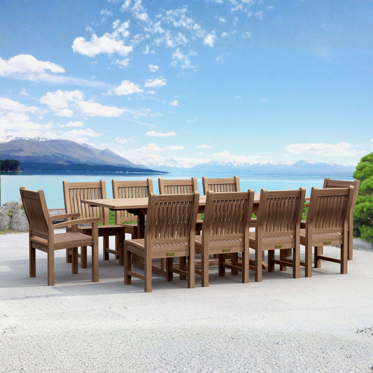 Anderson Teak Bahama Sahara 11-Piece 8' Rectangular Dining Set | Anderson Teak Bahama Collection