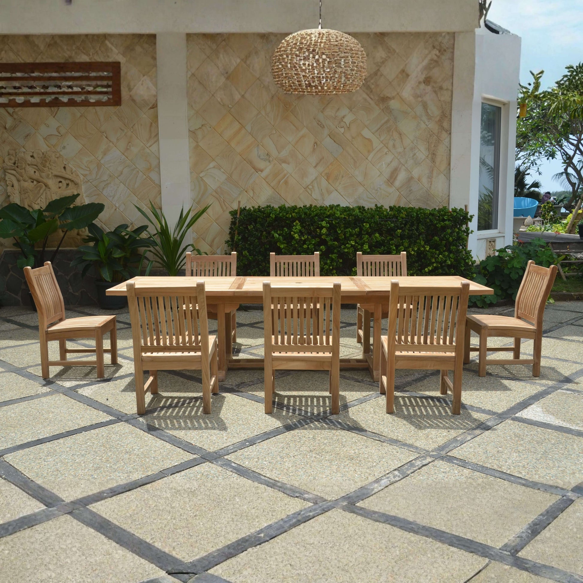 Anderson Teak Bahama Sahara 9-Piece 10' Rectangular Dining Set | Anderson Teak Bahama Collection
