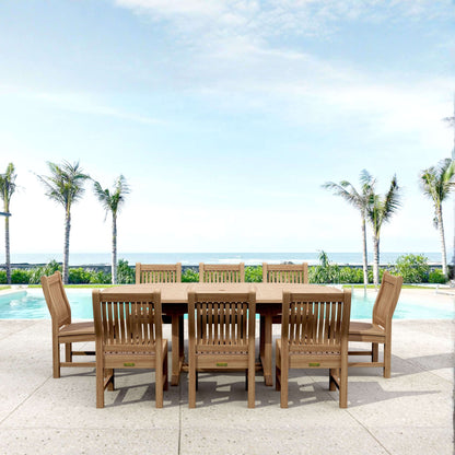 Anderson Teak Bahama Sahara 9-Piece 87" Oval Dining Set | Anderson Teak Bahama Collection