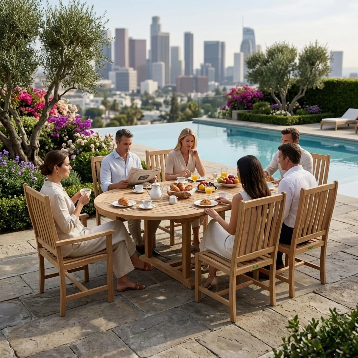Anderson Teak Bahama Wilshire 7-Piece Extension Dining Set | Anderson Teak Bahama Collection