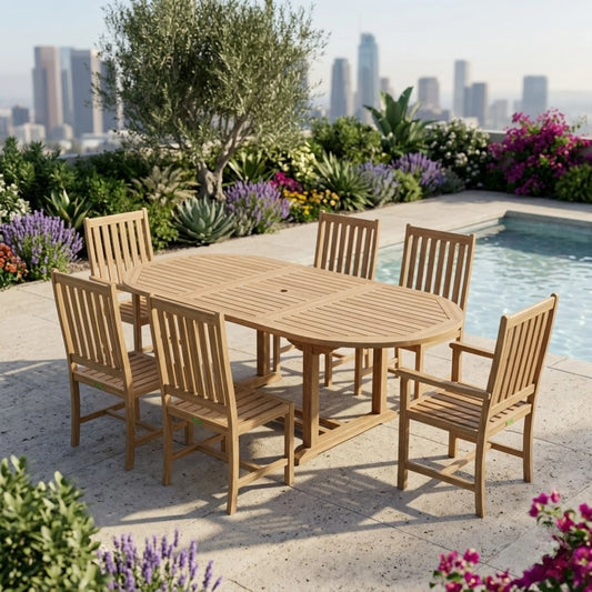 Anderson Teak Bahama Wilshire 7-Piece Extension Dining Set | Anderson Teak Bahama Collection