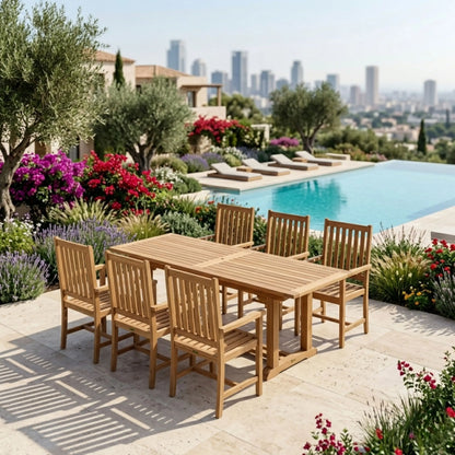 Anderson Teak Bahama Wilshire Armchair 7-Piece Extension Dining Set | Anderson Teak Bahama Collection