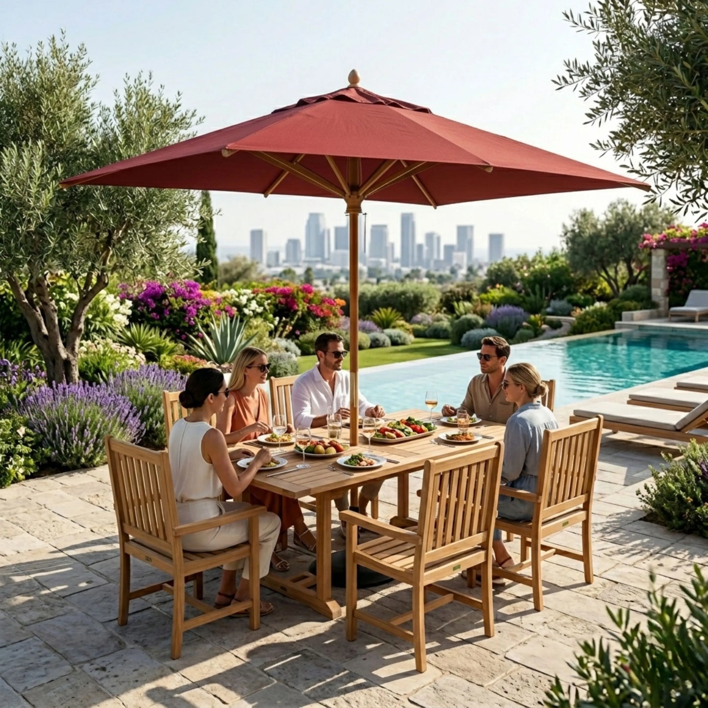Anderson Teak Bahama Wilshire Armchair 7-Piece Extension Dining Set | Anderson Teak Bahama Collection