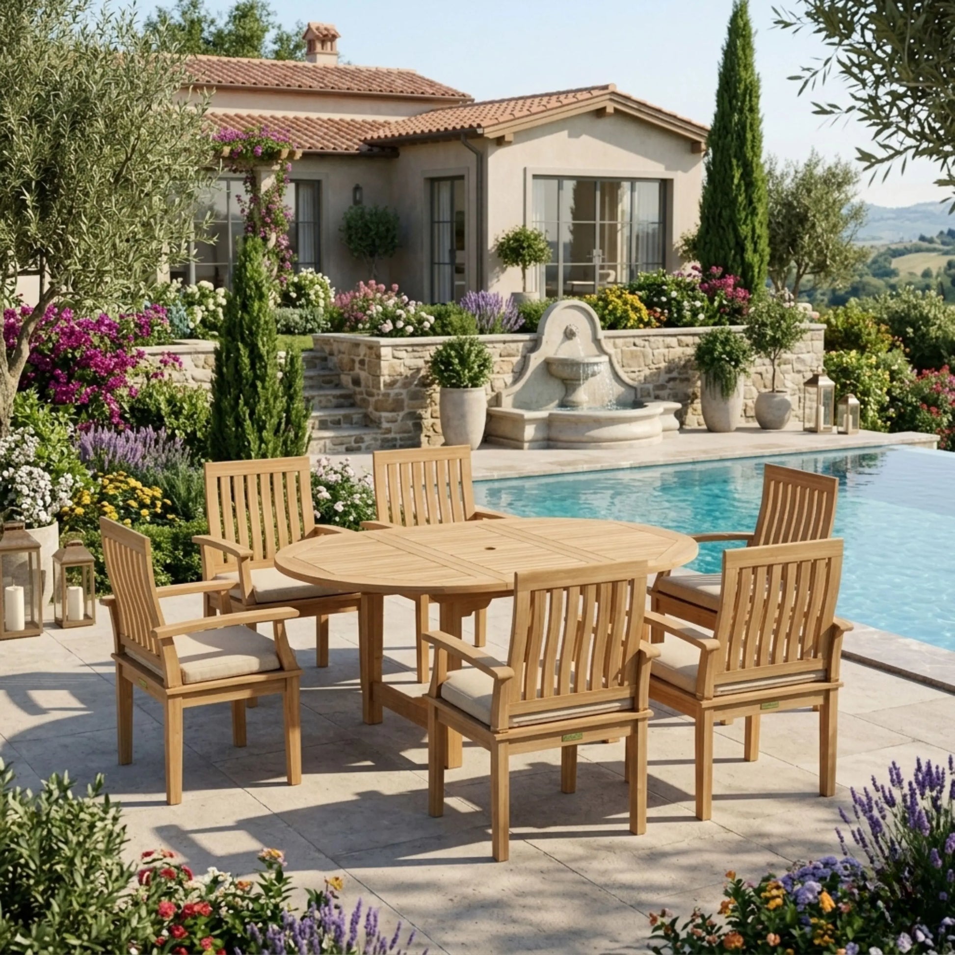 Anderson Teak Bahama Brianna 7-Piece Extension Dining Set | Anderson Teak Bahama Collection