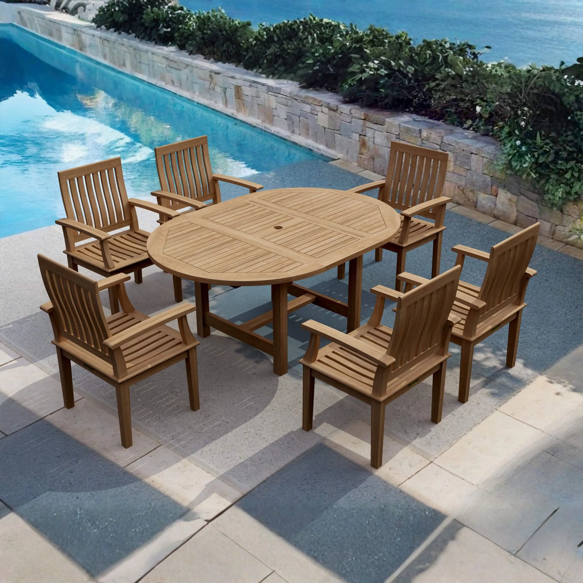 Anderson Teak Bahama Brianna 7-Piece Extension Dining Set | Anderson Teak Bahama Collection