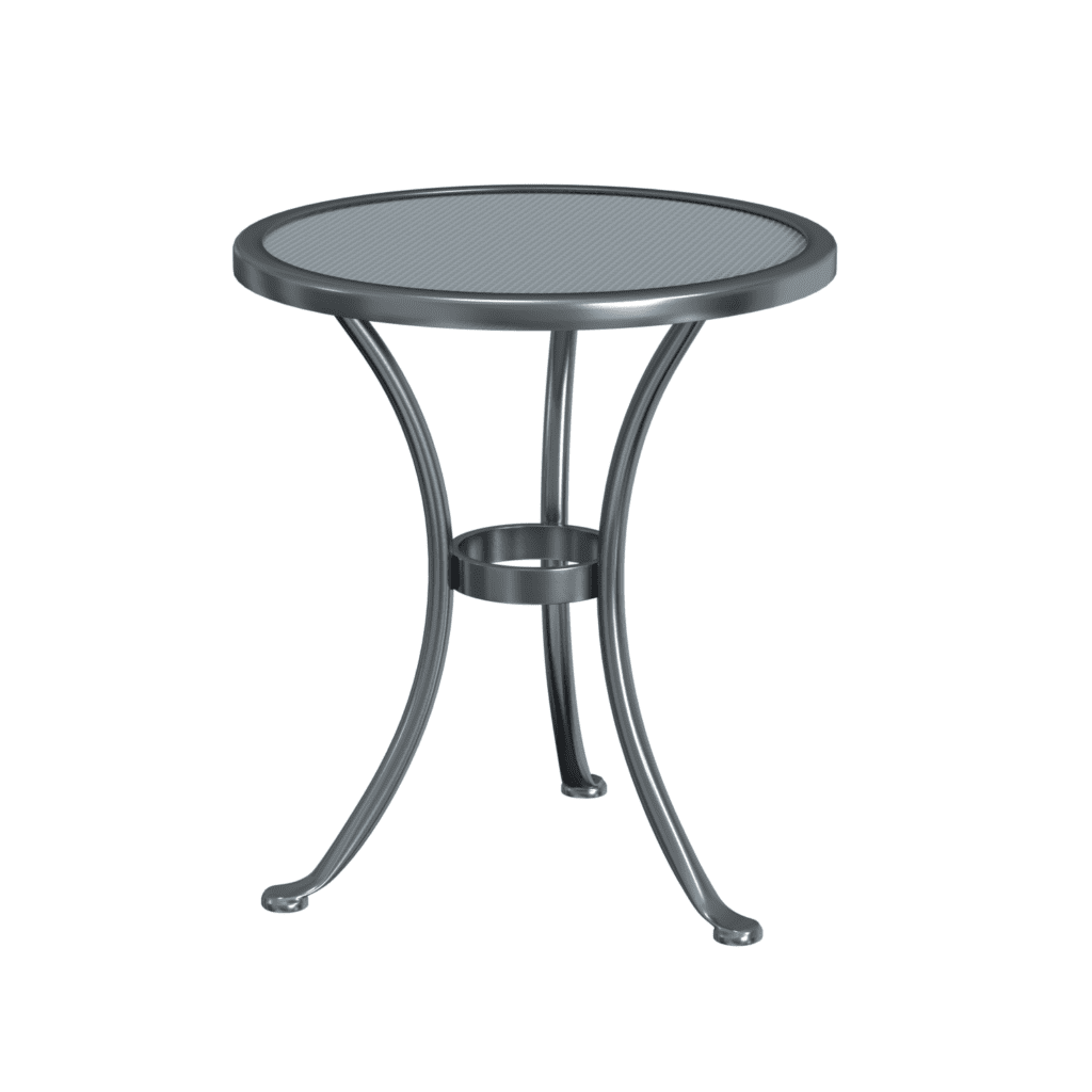 O.W. Lee 20" Round Micro Mesh Iron Side Table