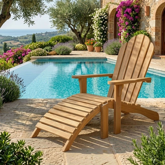 Anderson Teak Adirondack Chair & Ottoman Set