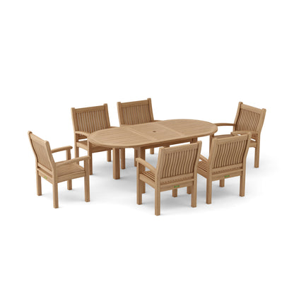 Anderson Teak Bahama Sahara 7-Piece 78" Oval Dining Set | Anderson Teak Bahama Collection