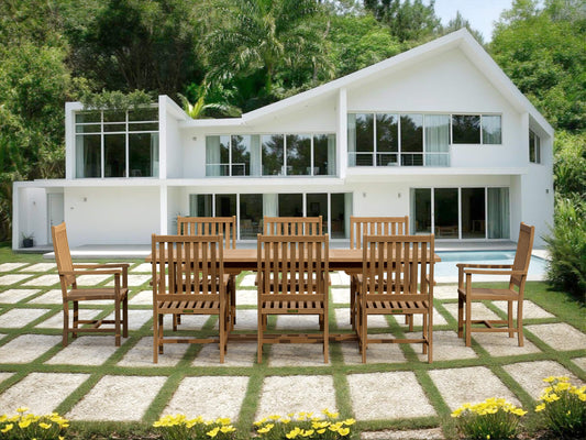 Anderson Teak Bahama Wilshire Armchair 9-Piece Extension Dining Set | Anderson Teak Bahama Collection