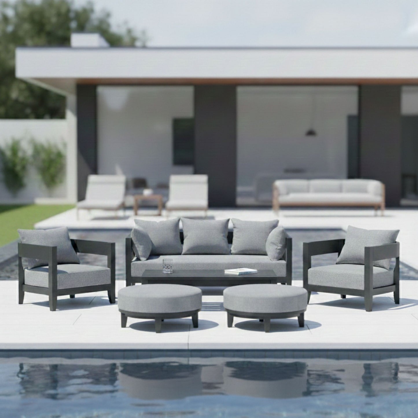 Anderson Teak Coronado 6-Piece Aluminum Deep Seating Set