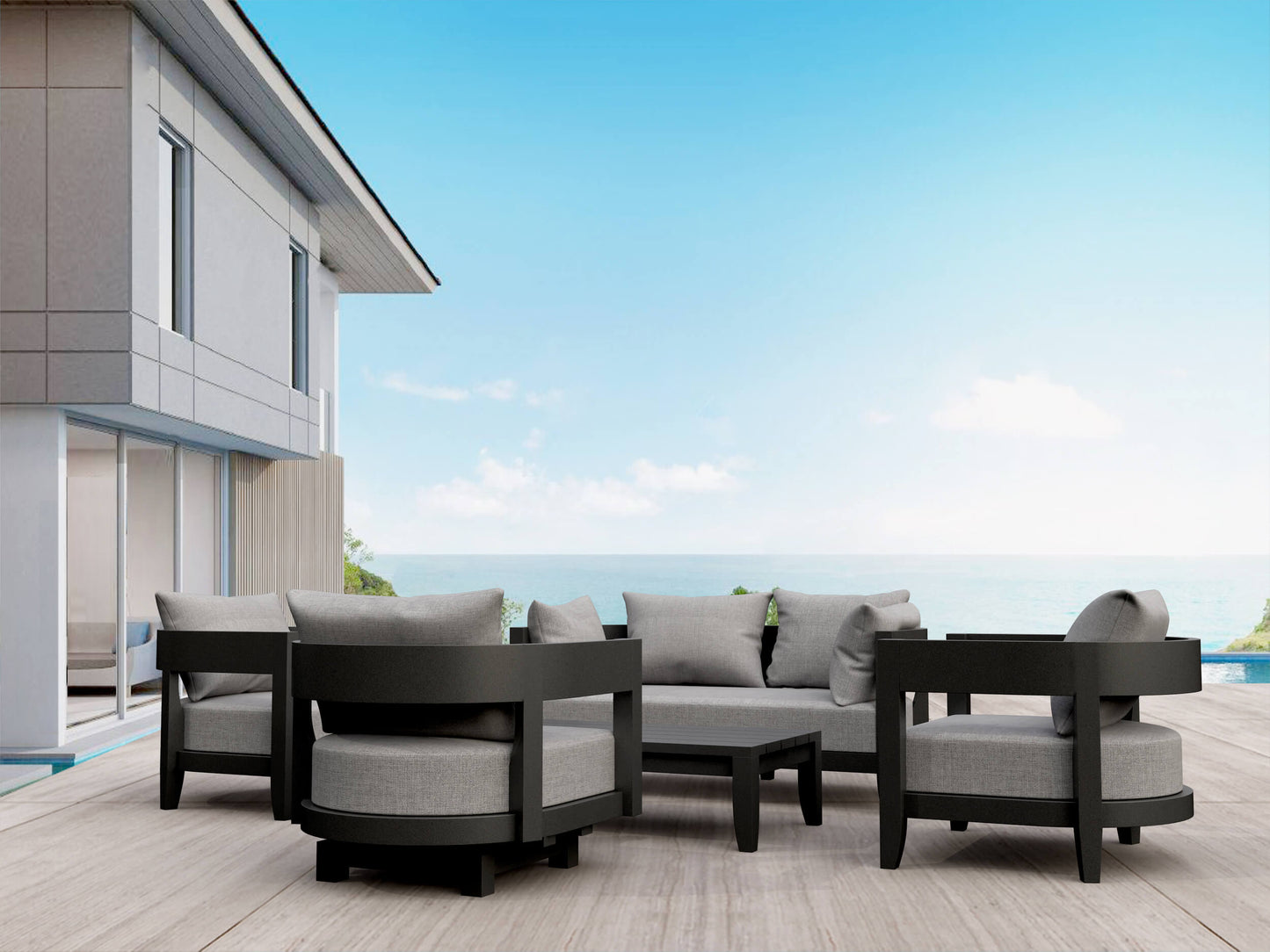Anderson Teak Coronado 5-Piece Aluminum Deep Seating Set