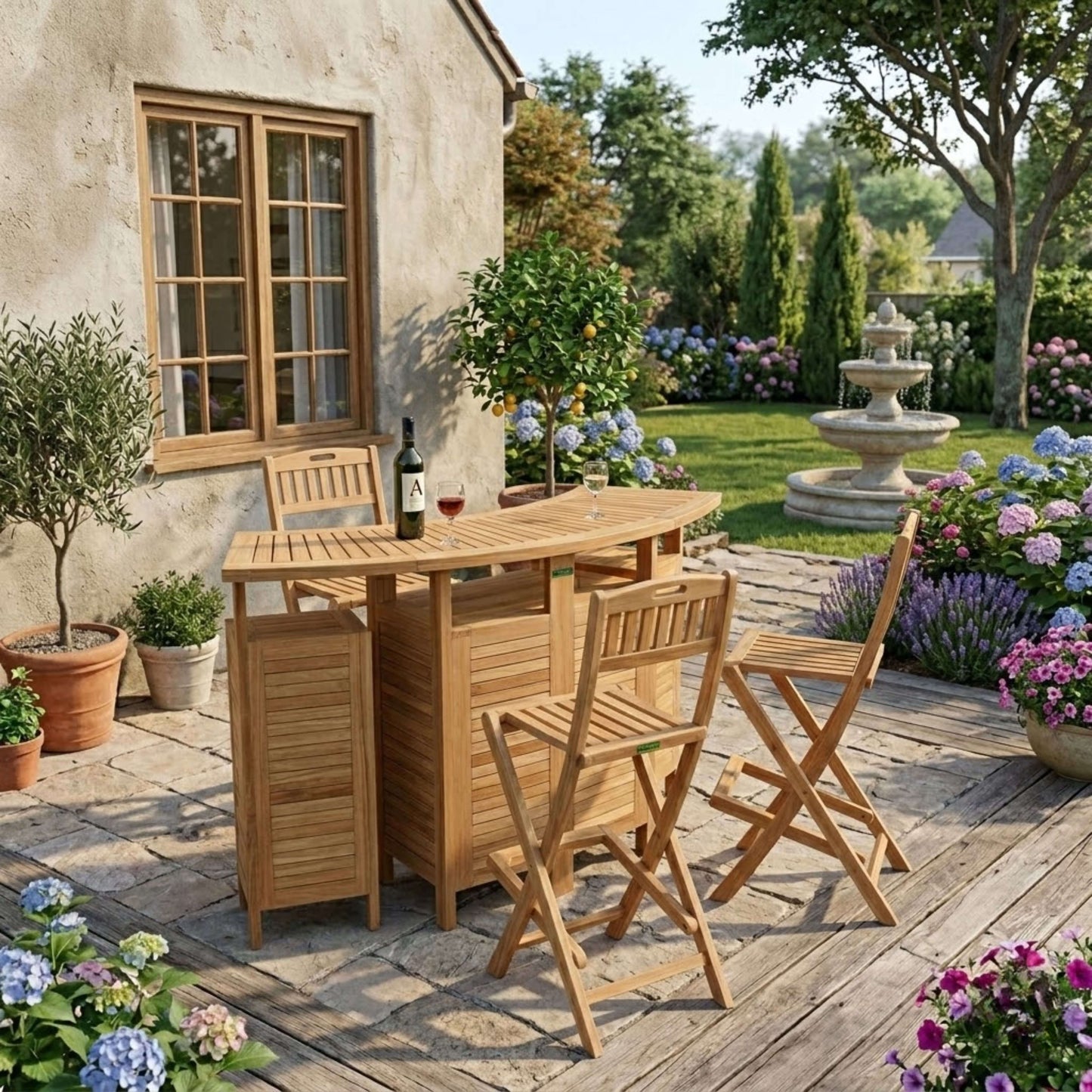 Anderson Teak Altavista 4-Piece Folding Bar Set