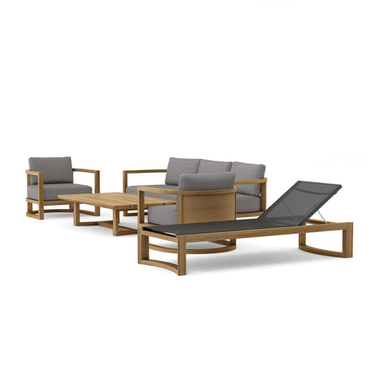 Anderson Teak Junus 5-Piece Deep Seating Set with Sun Lounger | Anderson Teak