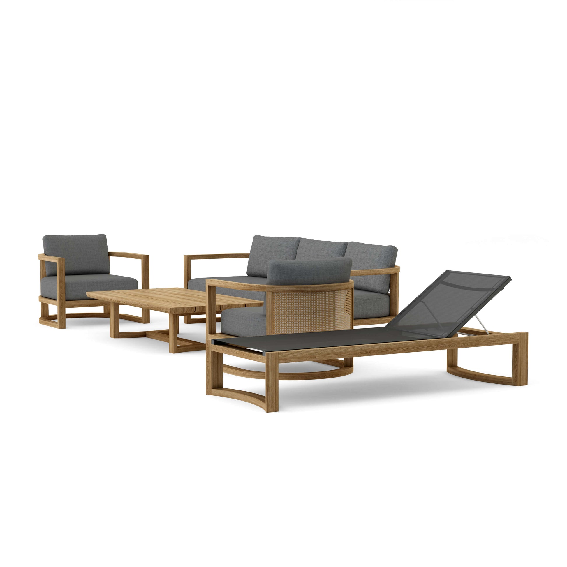 Anderson Teak Junus 5-Piece Deep Seating Set with Sun Lounger | Anderson Teak
