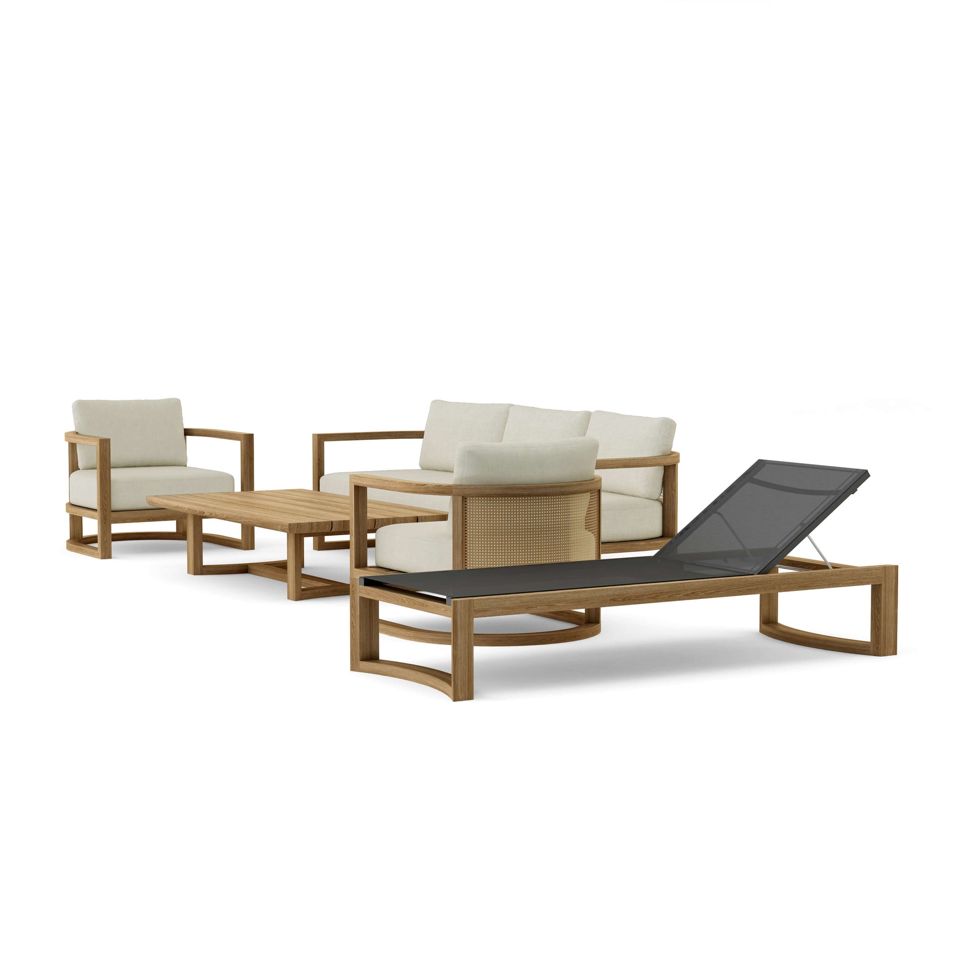 Anderson Teak Junus 5-Piece Deep Seating Set with Sun Lounger | Anderson Teak