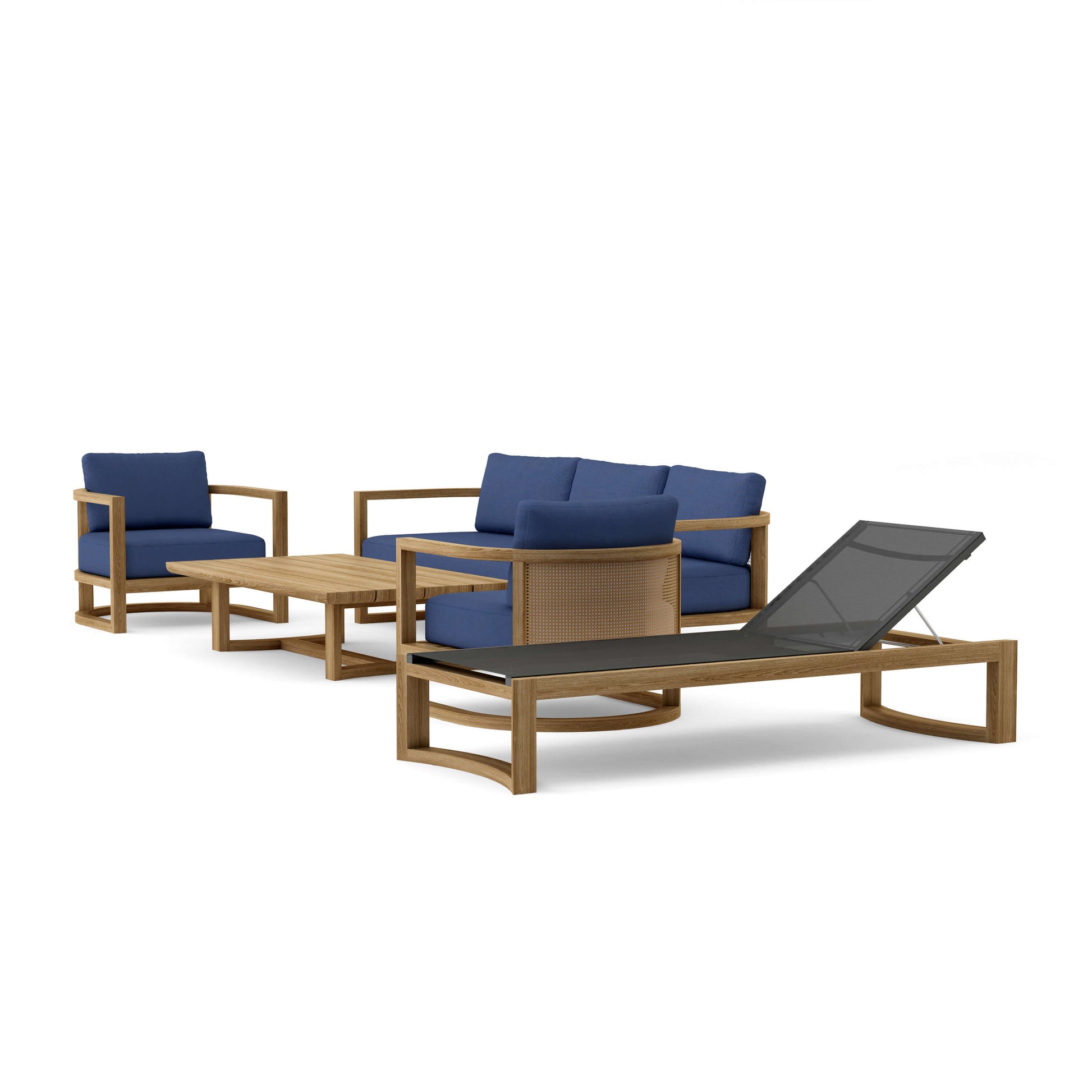 Anderson Teak Junus 5-Piece Deep Seating Set with Sun Lounger | Anderson Teak