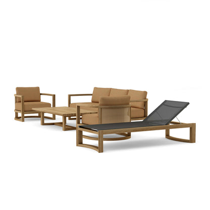 Anderson Teak Junus 5-Piece Deep Seating Set with Sun Lounger | Anderson Teak