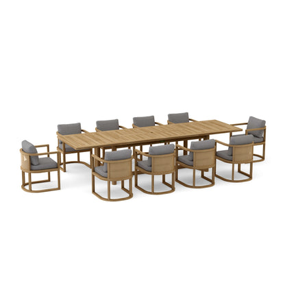 Anderson Teak 11-Piece Junus Extension Dining Table Set | Anderson Teak