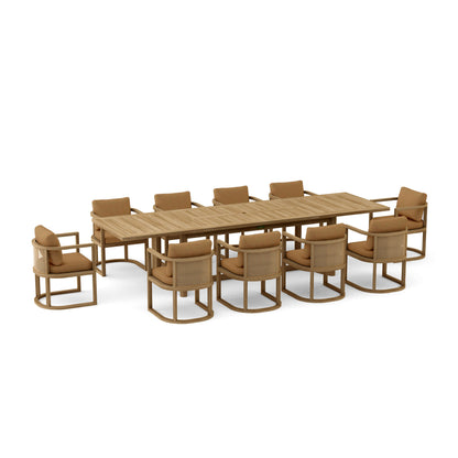 Anderson Teak 11-Piece Junus Extension Dining Table Set | Anderson Teak